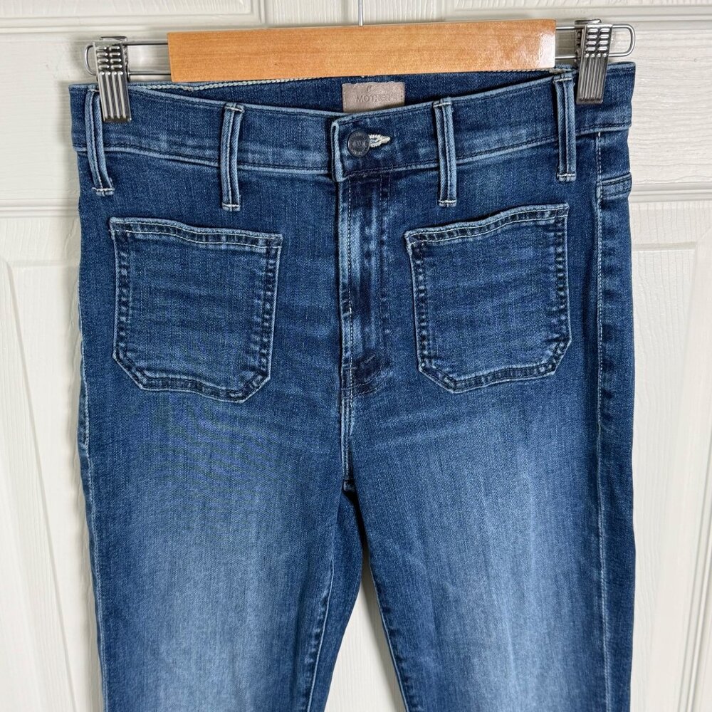 MOTHER Women's Straight Leg Jeans - Dark Blue - Picture 4 of 16